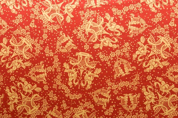 Printed Spandex (Red/Gold)