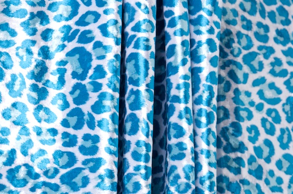Animal Print Stretch Velvet (Turquoise/Multi)