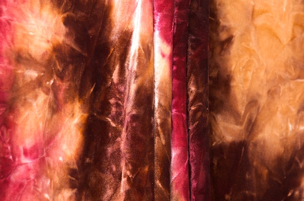 Tie Dye Stretch Velvet (Brown/Fuchsia/Multi)