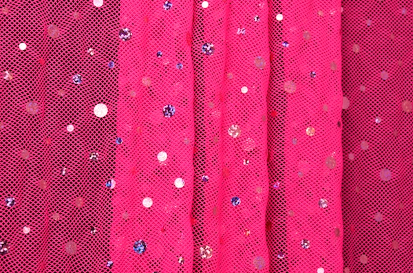 Glitter/Pattern Fishnet (Pink, Silver)
