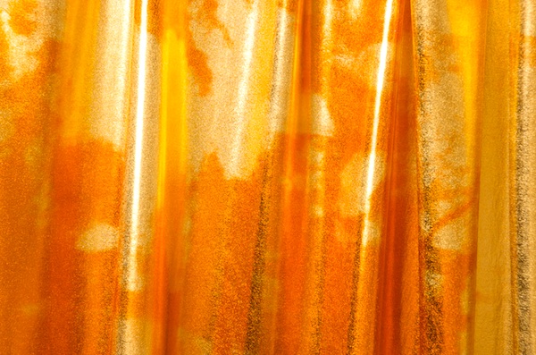 Tie Dye Metallic Spandex (orange/gold)