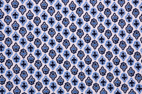Printed Cotton Lycra&reg; (White/Navy/Multi)