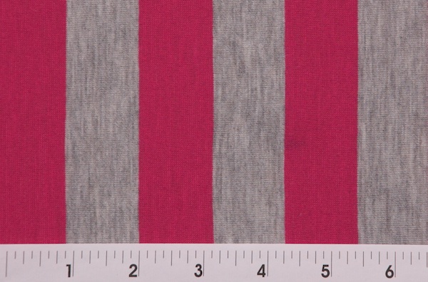 Printed Stripes (Fuchsia/Lt. Heather Gray)
