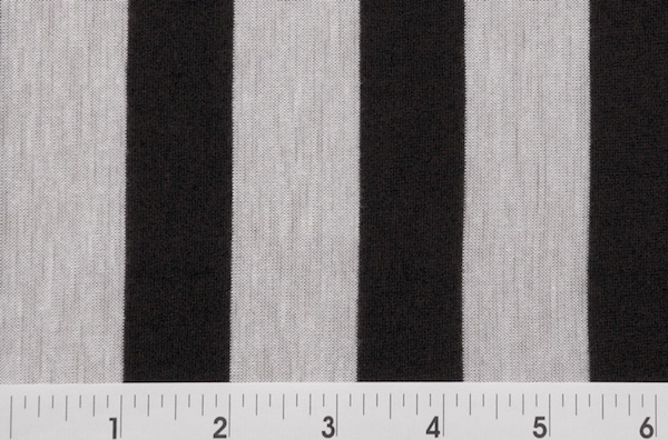 Stripes  cotton Lycra  1'' wide (Black/White)