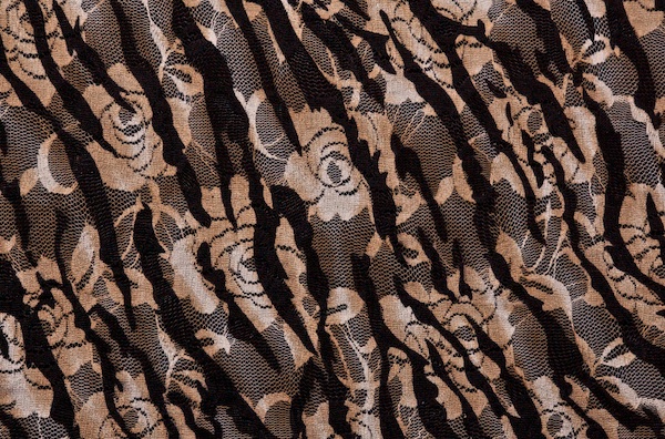 Stretch Printed Lace (Beige/Black/Multi)