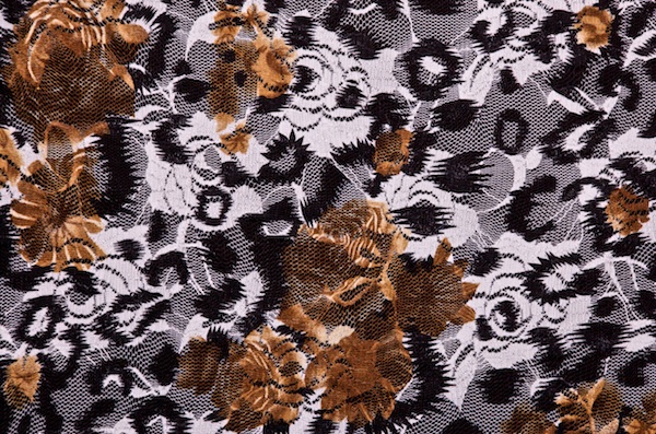 Stretch Printed Lace (Black/White/Brown)