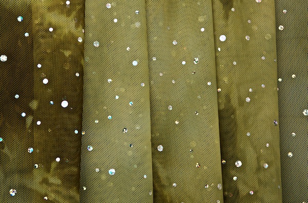 Glitter/Pattern Mesh (Lt. Olive Tie dye/Silver)