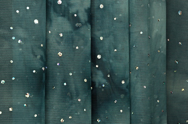 Glitter/Pattern Mesh (Teal Tie dye/Silver)