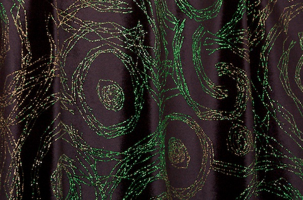 Glitter/Pattern Stretch Velvet (Black/Green/Lime)