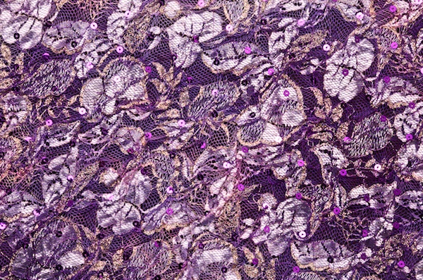 Stretch Lace (Purple/Gold)