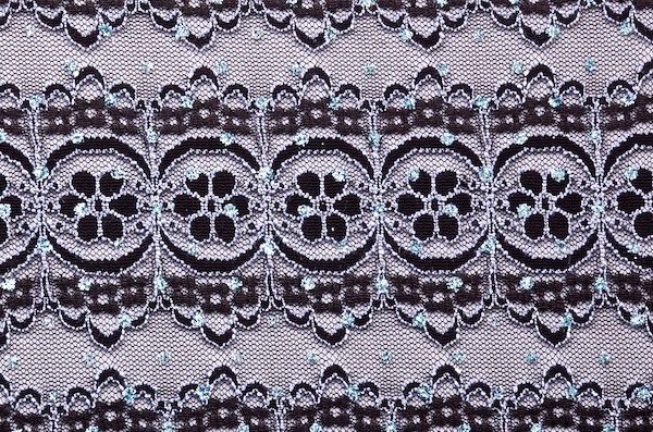 Stretch Lace (Black/Light blue)