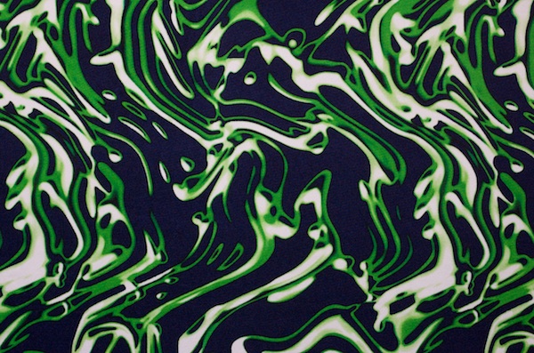 Printed Spandex (Navy/Kelly Tie Dye)