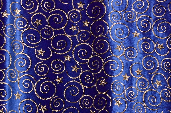 Glitter/Pattern Velvet (Royal/Gold)