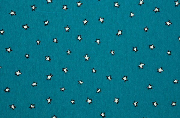 Printed Cotton Lycra&reg; (Teal/Black/White)