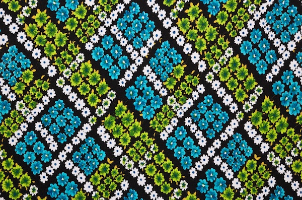 Printed Cotton Lycra&reg; (Black/White/Teal/Green)