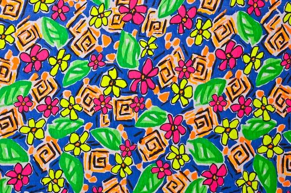 Printed Cotton Lycra&reg; (Orange/Lime/Multi)