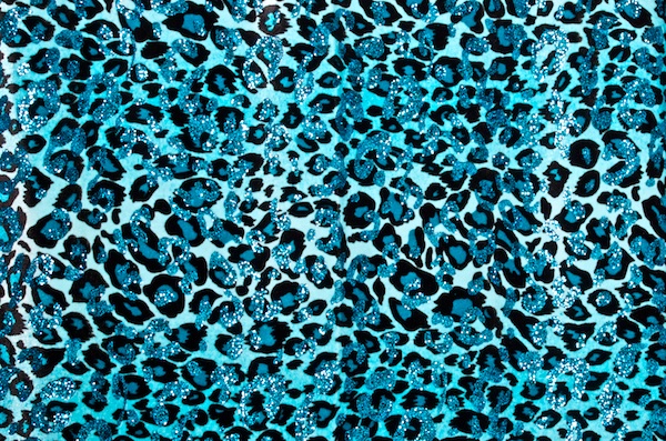 Animal Prints Glitter Velvet (Black/Turquoise