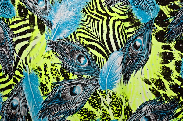 Novelty Spandex (Neon Lime/Multi/Silver)