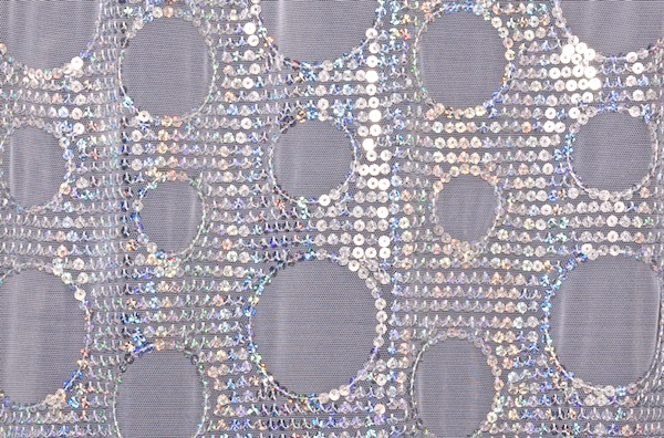 Mesh with Sequins (White/Silver)