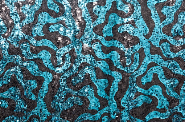 Stretch Sequins (Turquoise/Black)