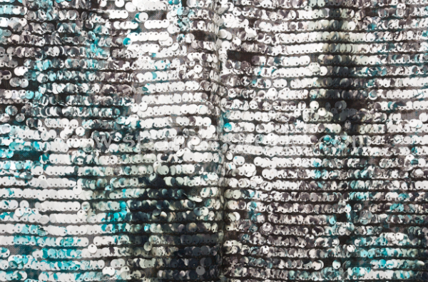 Stretch Sequins (Gray/Teal tie dye)