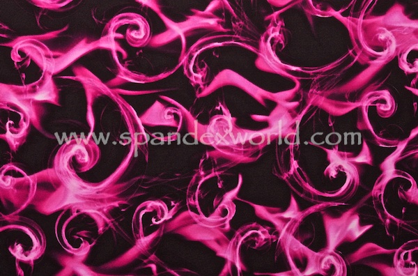 Abstract Print Spandex (Black/Hot Pink)