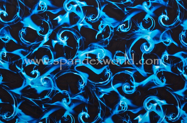 Printed Spandex (Black/Blue)