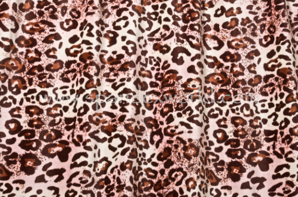Animal Print Stretch Velvet (Brown/Pink/Multi)