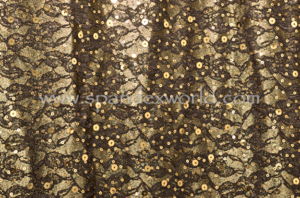 Non-Stretch Sequins (Black/Gold)