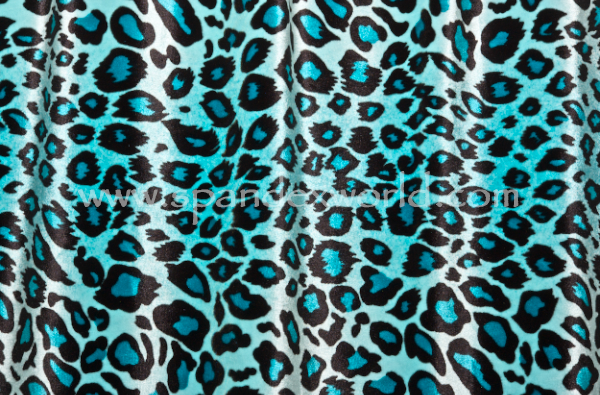 Leopard Pattern Velvet (Turquoise/Black)