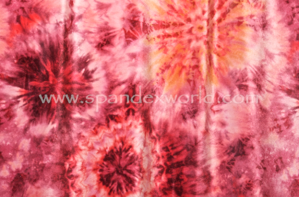 Tie Dye Stretch Velvet (Red, Yellow, Burgundy)