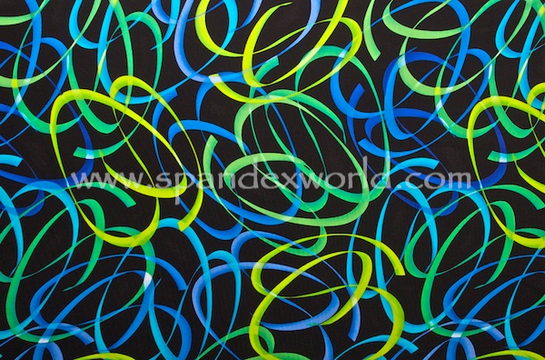 Printed Spandex (Black/Neon Green/Blue/Multi)