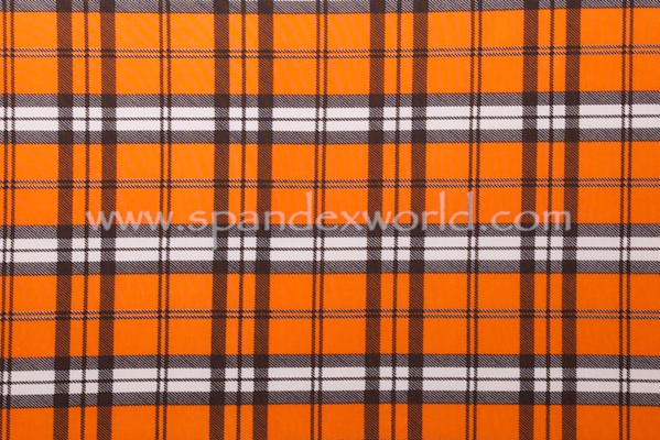 Printed Spandex (Orange/Black/White)