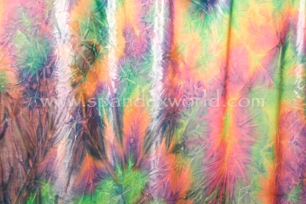 Tie Dye Stretch Velvet (Lime/Purple/Multi)