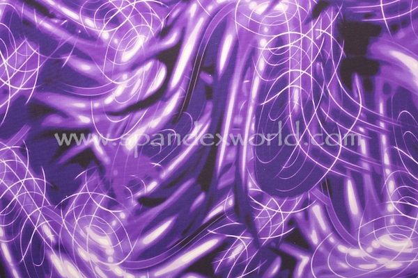 Printed Spandex (Purple, White, Multi)