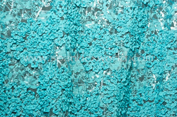 Stretch Sequins Lace (Turquoise)