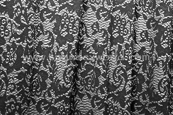 Stretch Lace Black Silver 