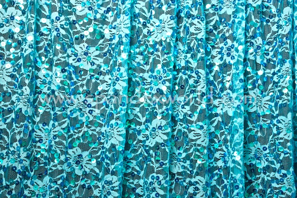 Stretch Sequins Lace (Turquoise/Turquoise)