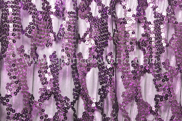 Stretch Sequins Lace (Black/Black/Purple)