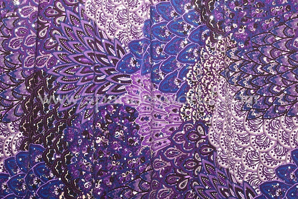 Peacock Prints With Sequins (Blue/Black/Purple/Multi)