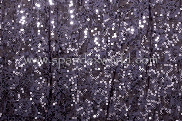 Stretch Sequins Lace (Navy/Navy)