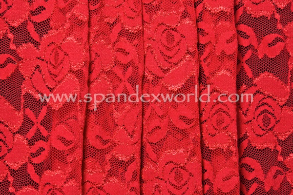 Stretch Metallic Lace (Red/Red)