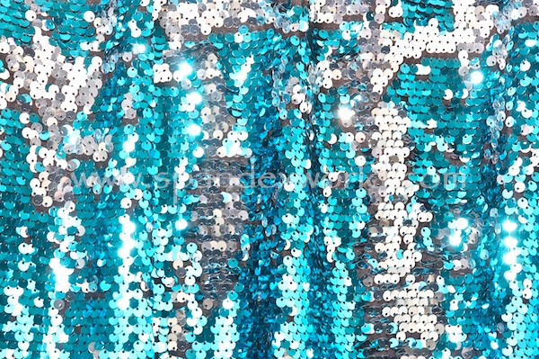 Stretch Sequins (Silver/Turquoise)
