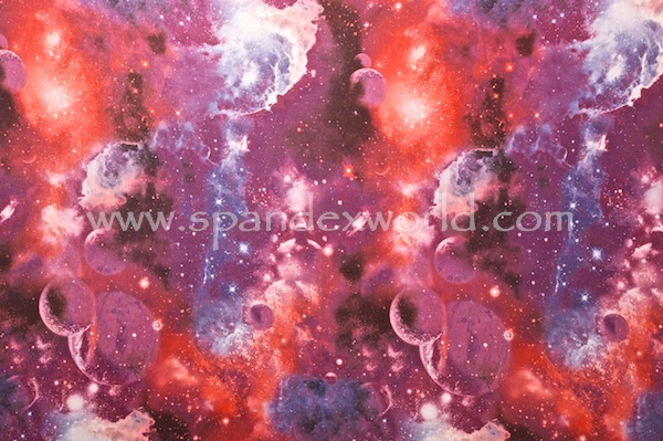 Printed Spandex (Red/Magenta Galaxy Combo)