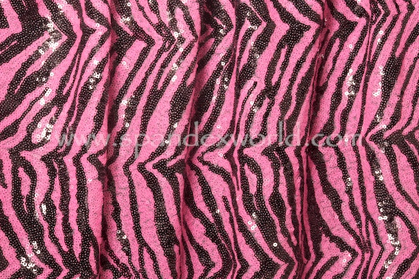 Stretch Sequins (Black/Pink)