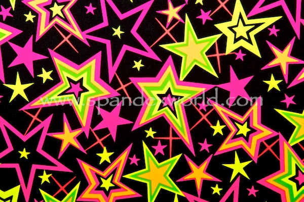 Printed Stars (Black/Neon Multi)