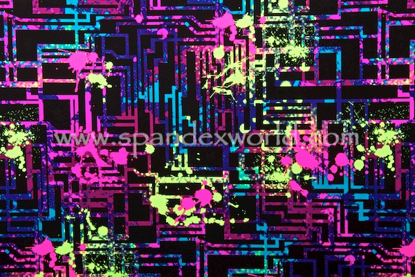 Printed Spandex (Purple/Pink/Lime/Multi)
