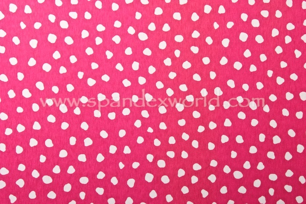 Printed Cotton Lycra® (Dark Pink/White)