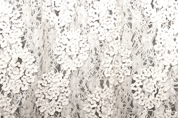 Stretch Sequins Lace (Off White/Matte Silver)