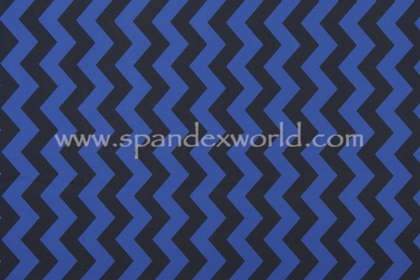 Printed Spandex (Black/Royal)